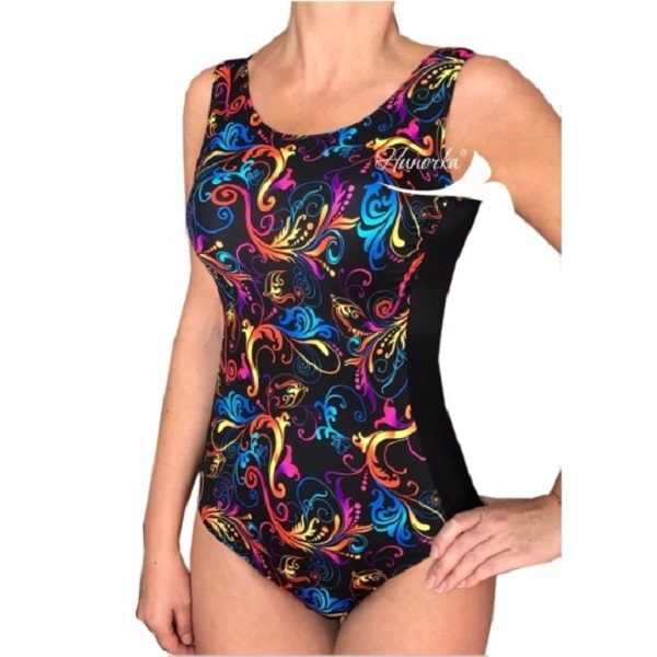 Купальник Ниночка сплошной 023-19 цветной/черный