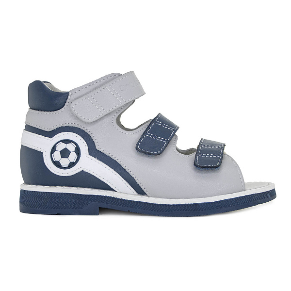 Сандали ортопедические Ортобум для мальчиков 27057-14 оловянный/синий