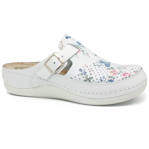 Сабо Fratelli Babb женские D-300 белый/цветочный принт.