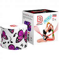 Кинезио тейп Bio Balance Tape Premium Quality 5см х 5м бабочки белый.